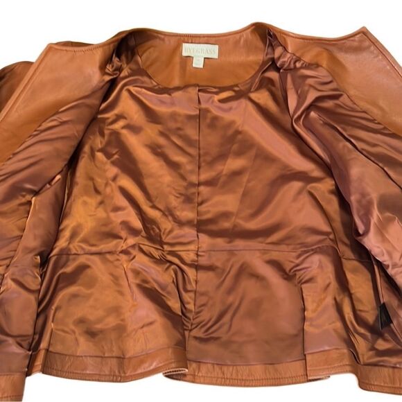 RyeGrass Burnt Brick Zip Up Front Tie Leather Jacket Size 1X NWT - Picture 2 of 10